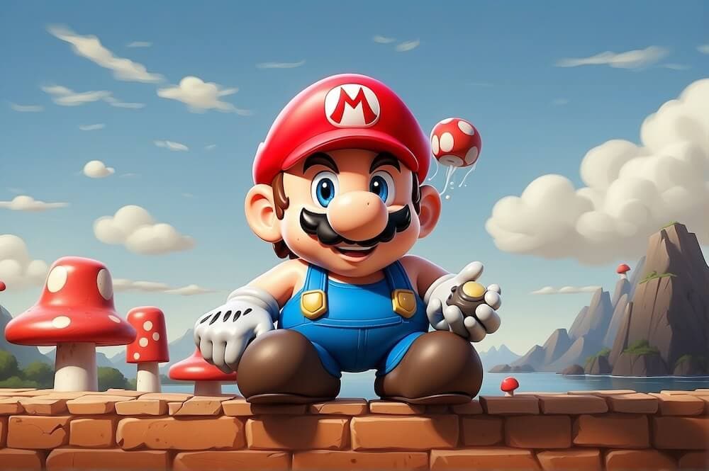 Nintendo Super Mario character in classic red cap and blue overalls