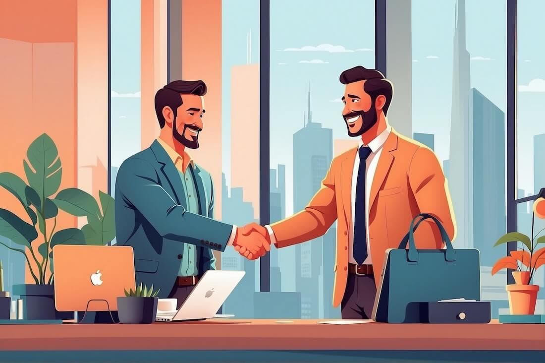 Investor and entrepreneur finalize deal with a convertible note.