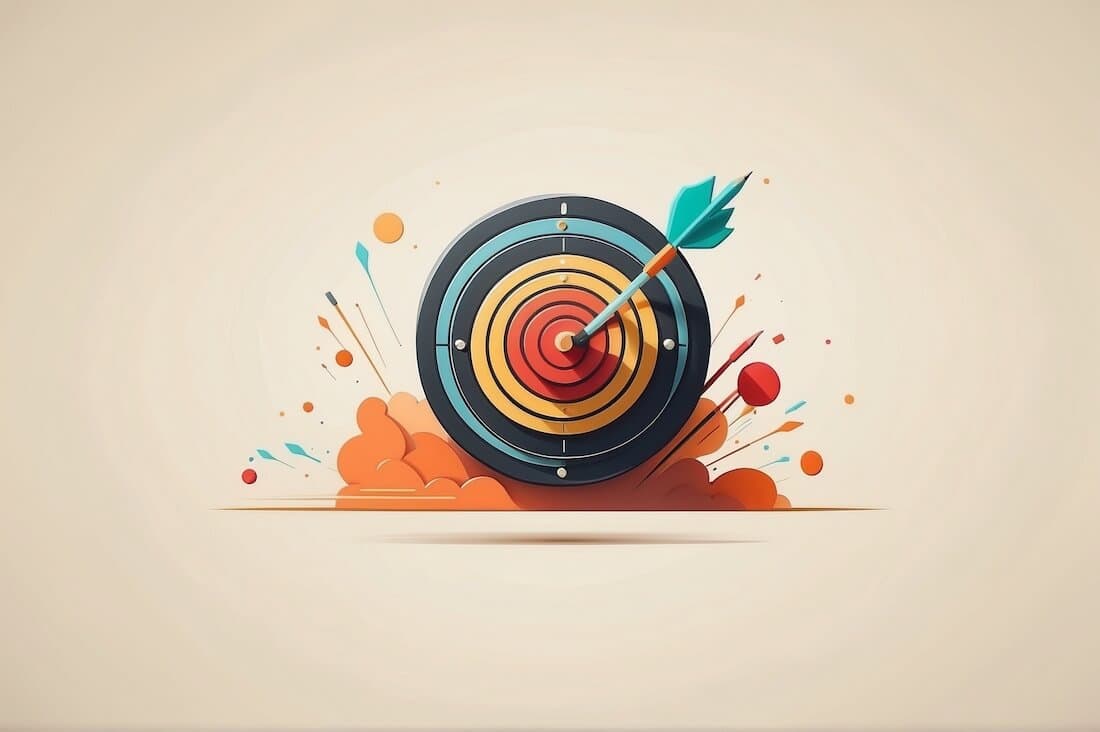 Dart almost hitting bullseye - Symbolizing clear business goal definition for optimal outcomes