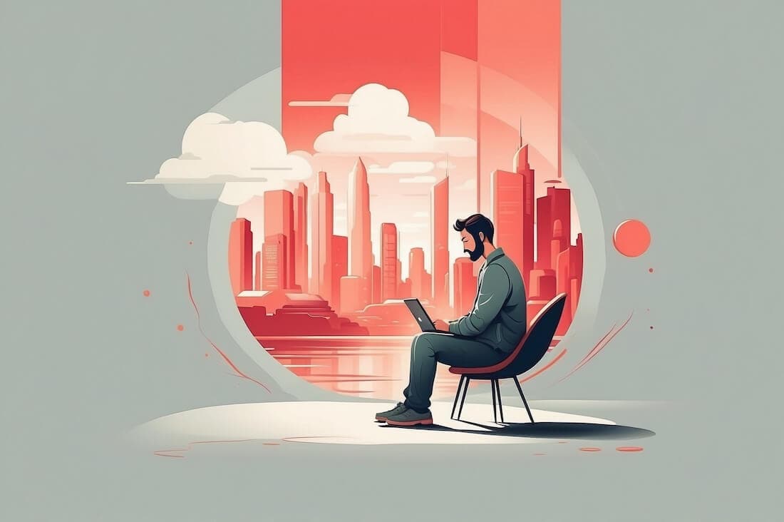 Sole proprietor seated in a chair